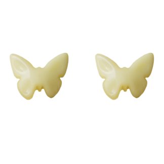 Jantárové náušnice Motýlik krémové