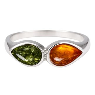 Jantárový prsteň Dvojičky viacfarebný