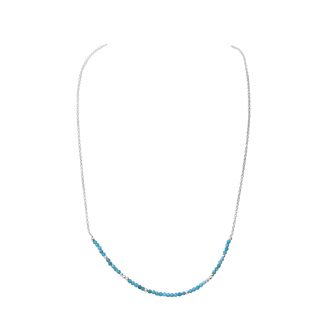 Strieborný náhrdelník s modrým apatitom Drobné korálky