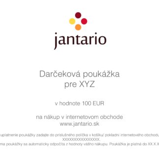 Darčeková poukážka v hodnote 100 eur na nákup v internetovom obchode Jantario