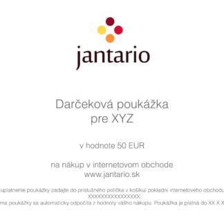 Darčeková poukážka v hodnote 50 eur na nákup v internetovom obchode Jantario