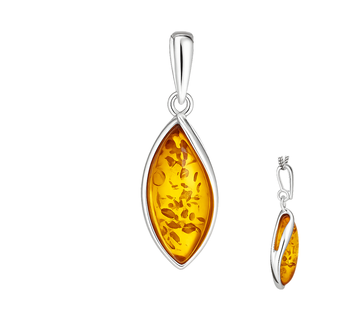 Jantárový prívesok Majestátny moment koňakový