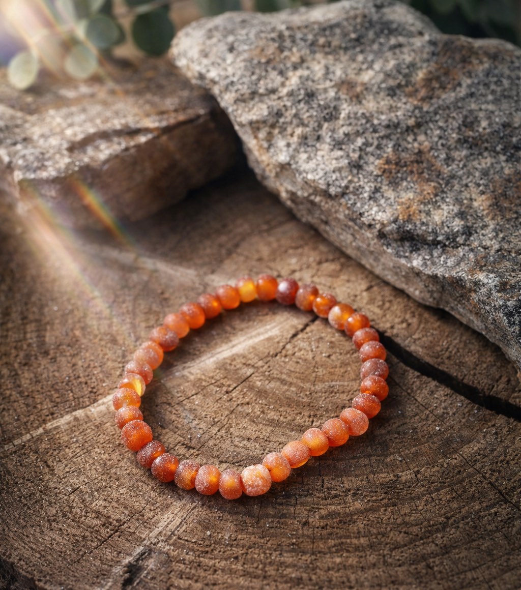 Pánsky jantárový náramok Efektný barok surový medový