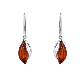 Jantárové náušnice Jemnocit koňakové