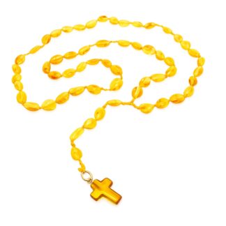 Jantárový ruženec medový