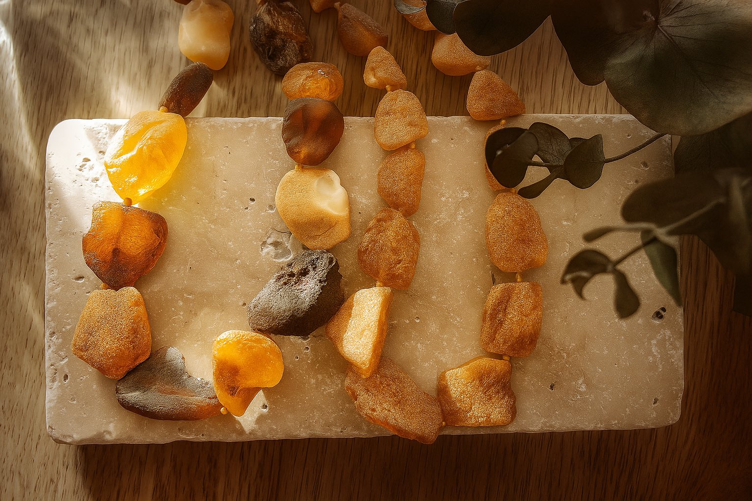 Korálkové jantárové náhrdelníky Fascinujúci prírodný zázrak sso surovým baltickým jantárom