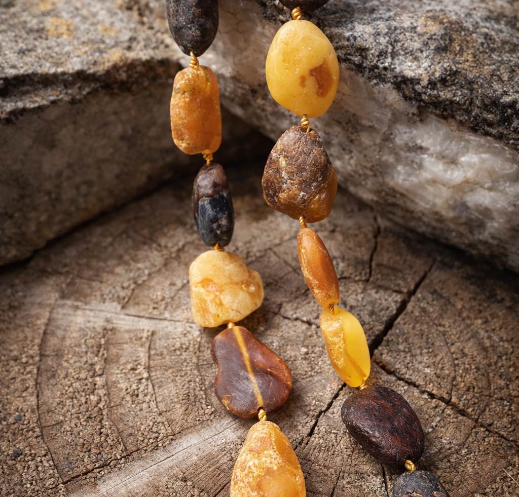 Jantárový náhrdelník Strhujúci prírodný zázrak viacfarebný