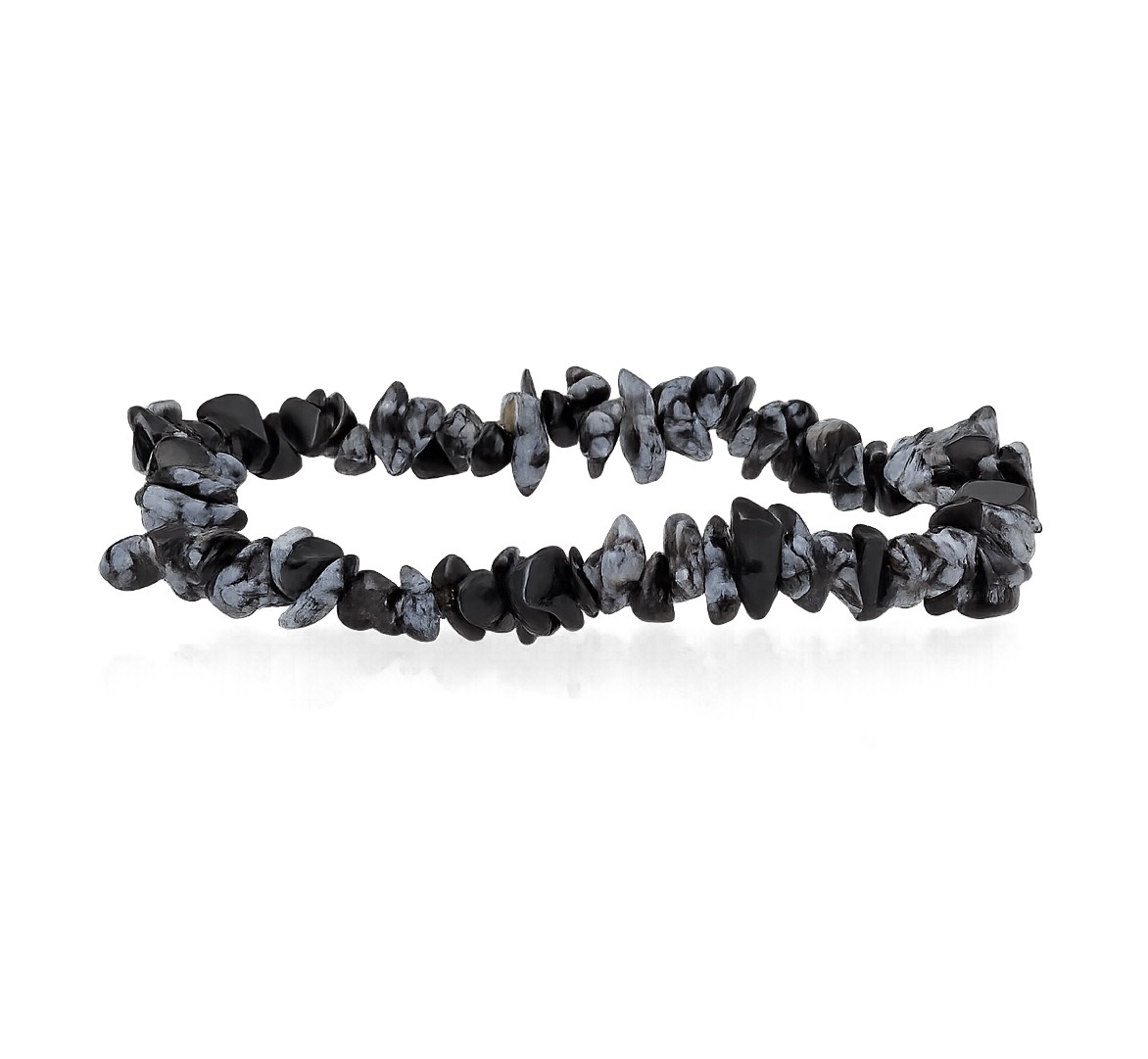 Zlomkový elastický náramok Obsidián Nevada Mini