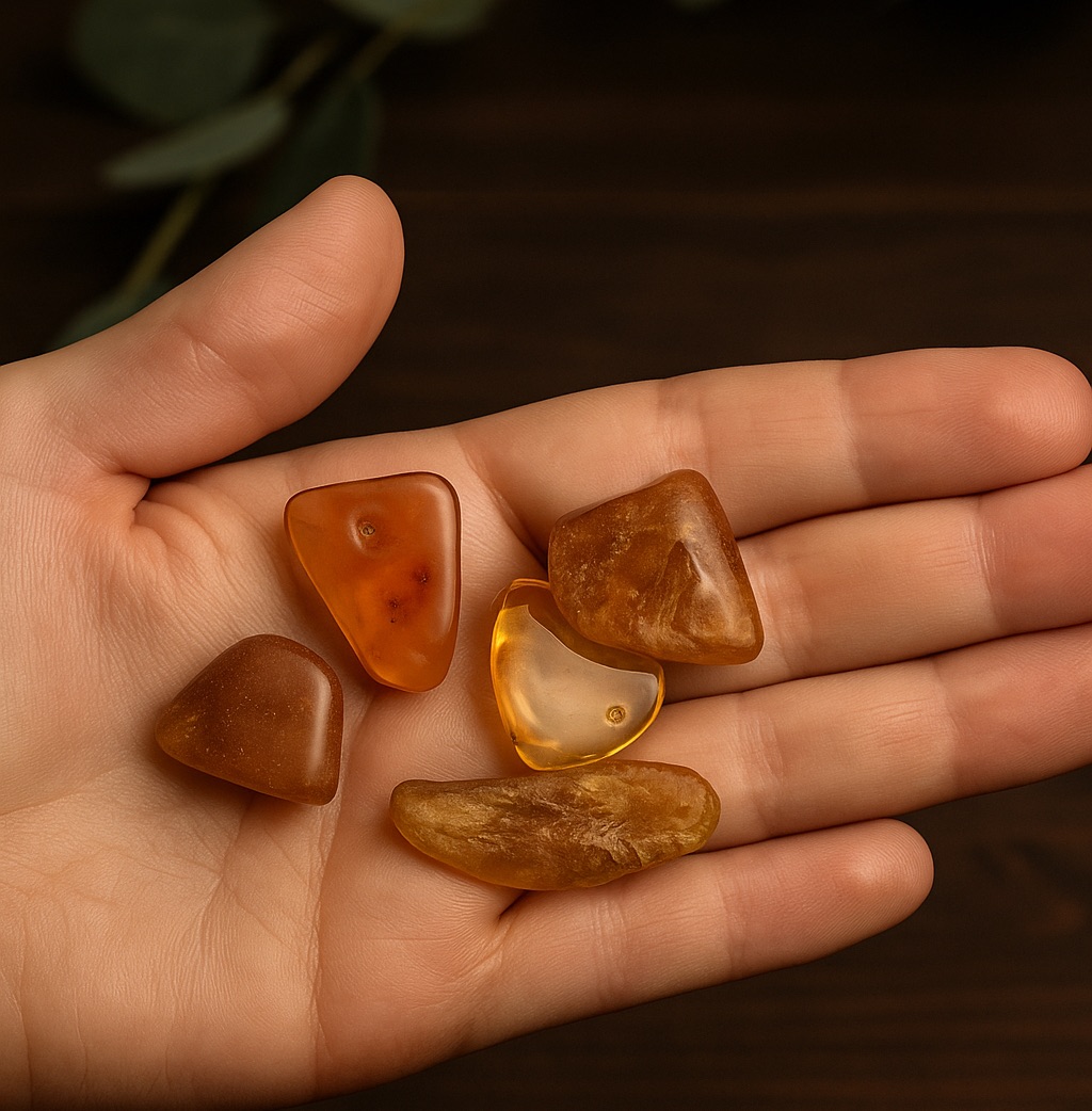 Jantárové nugety midi 5 ks