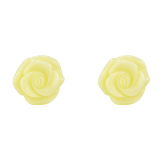 Jantárové náušnice Impozantná ruža krémové