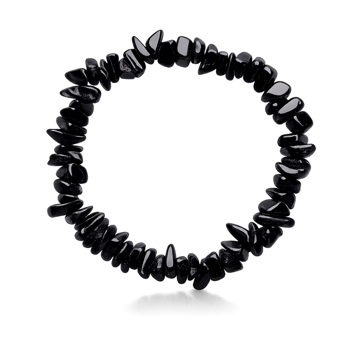 Zlomkový elastický náramok Turmalín čierny Midi