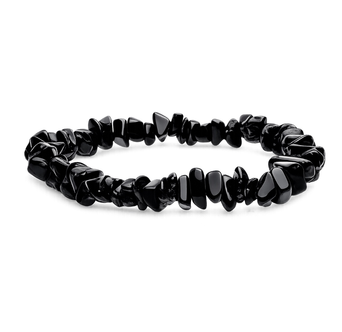 Zlomkový elastický náramok Turmalín čierny Midi