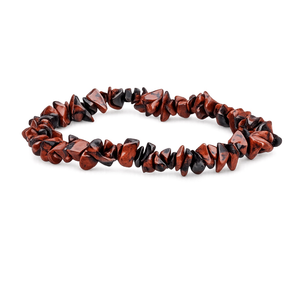 Zlomkový elastický náramok Obsidián mahagónový Mini