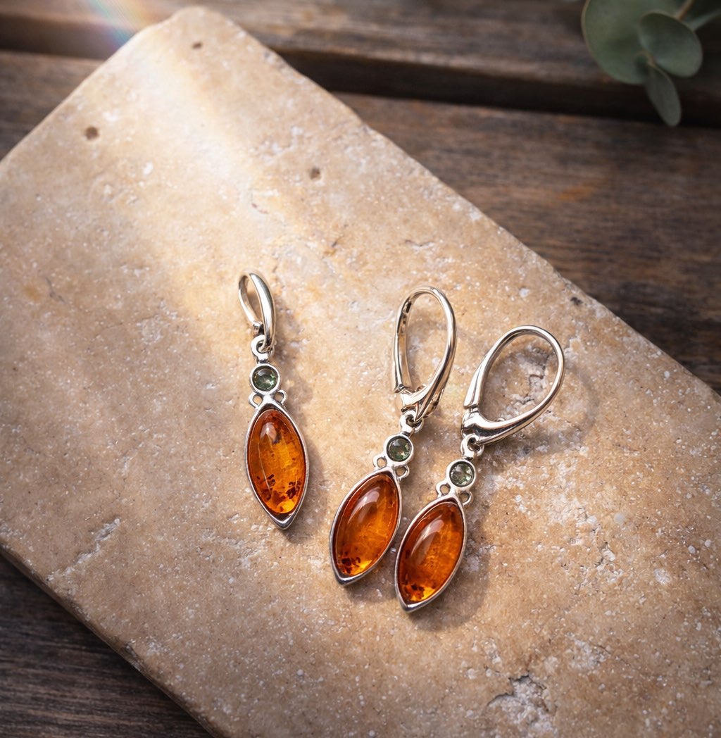 Jantárové šperky v striebre z kolekcie Markíza